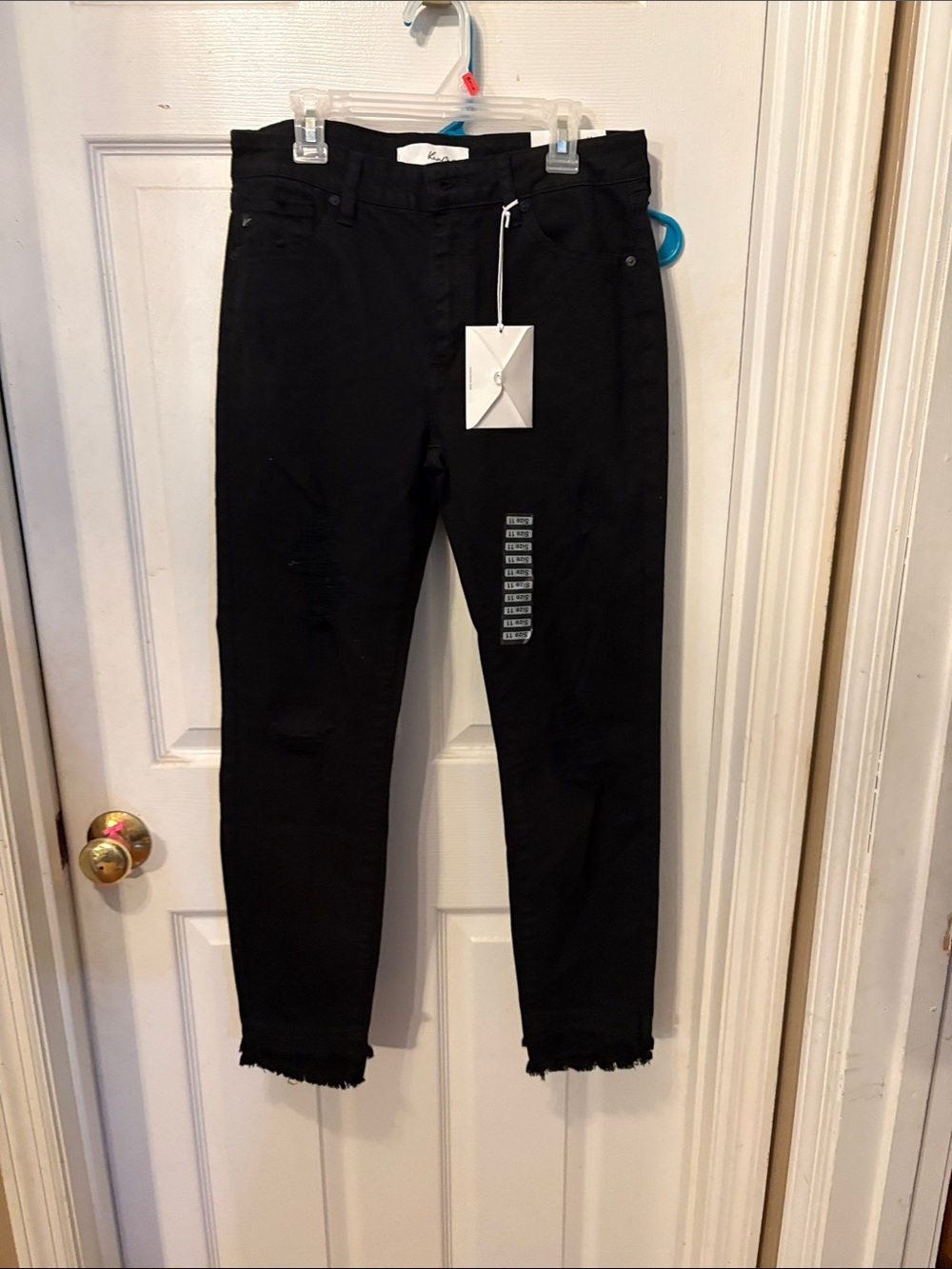 KanCan Black Ankle Skinny Jeans with Raw Frayed Hem